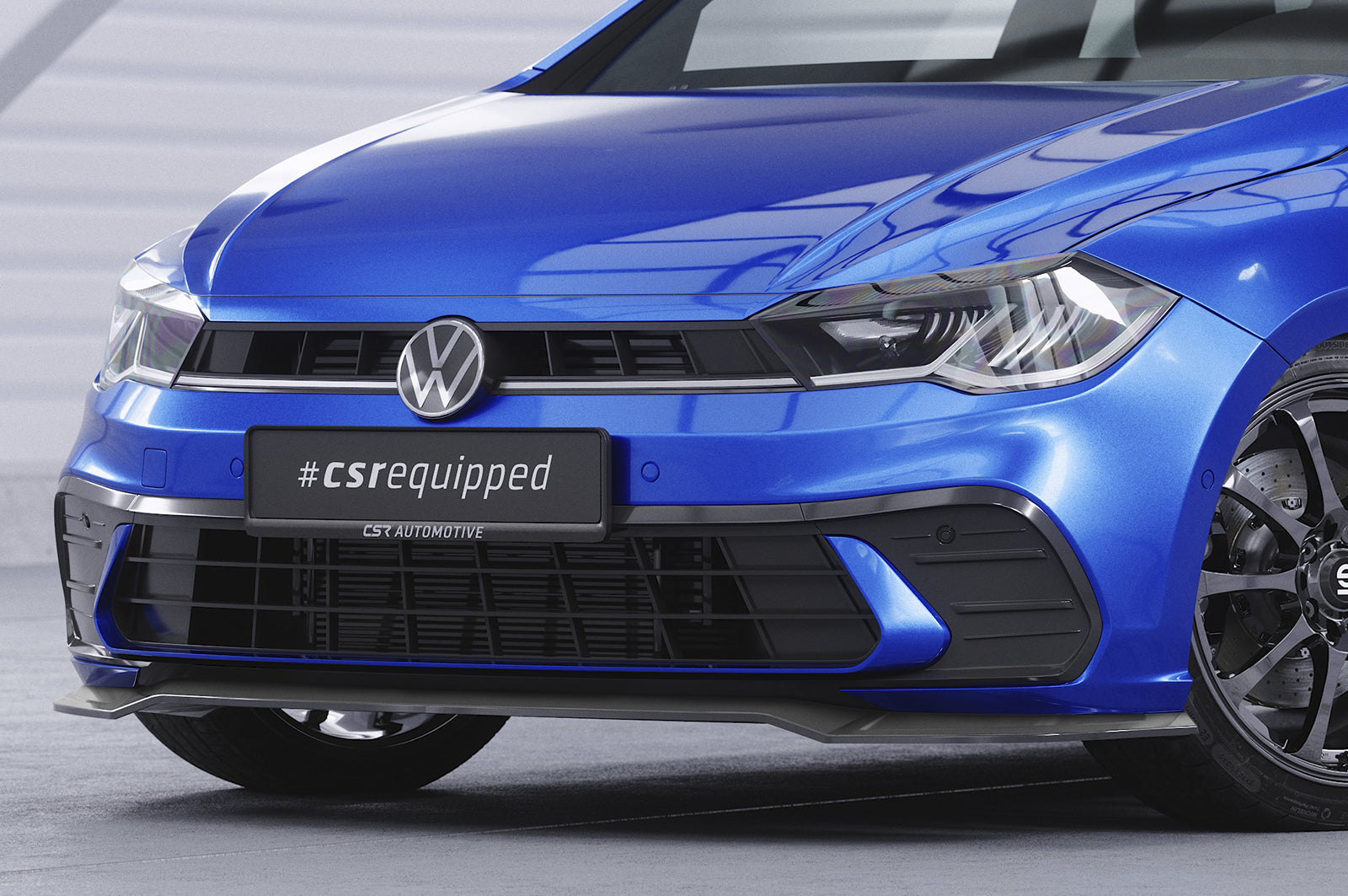 CSR Frontspoiler | Cup-Spoilerlippe mit ABE für VW Polo 6 2G (Typ AW) CSL735-S Strukturiert schwarz matt (keine Lackierung erforderlich)