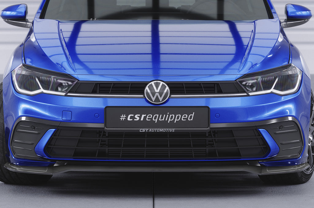 CSR Frontspoiler | Cup-Spoilerlippe mit ABE für VW Polo 6 2G (Typ AW) CSL735-C Carbon Look Hochglanz (keine Lackierung erforderlich)