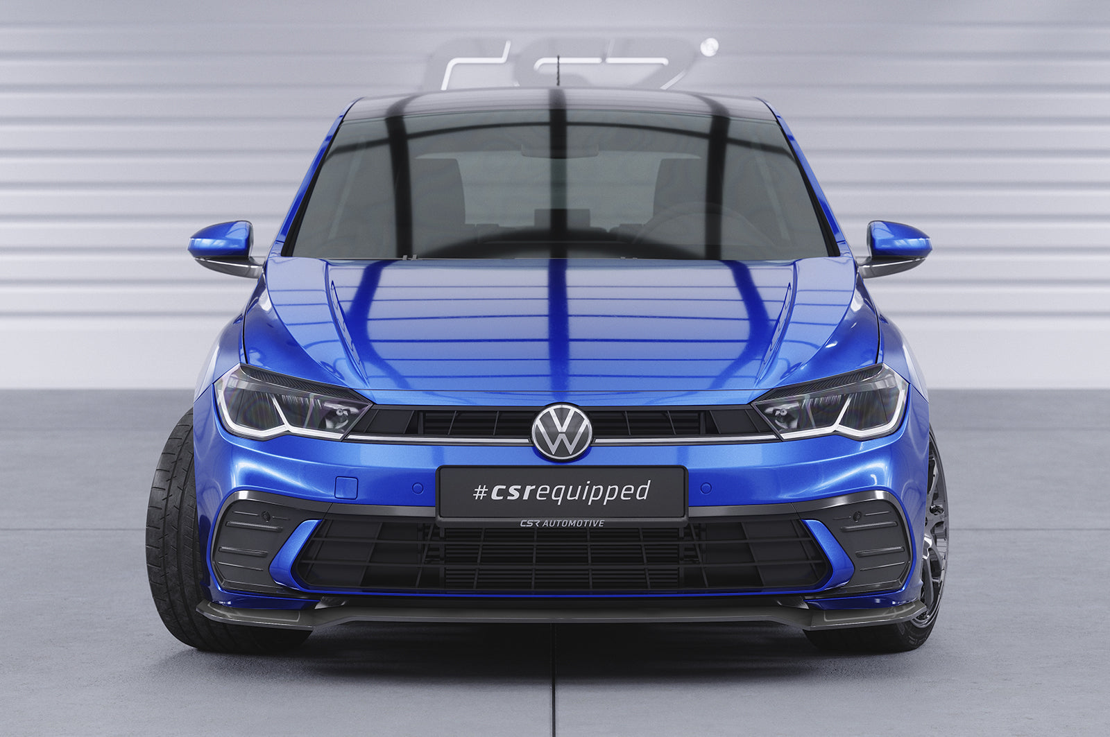 CSR Frontspoiler | Cup-Spoilerlippe mit ABE für VW Polo 6 2G (Typ AW) CSL735-S Strukturiert schwarz matt (keine Lackierung erforderlich)