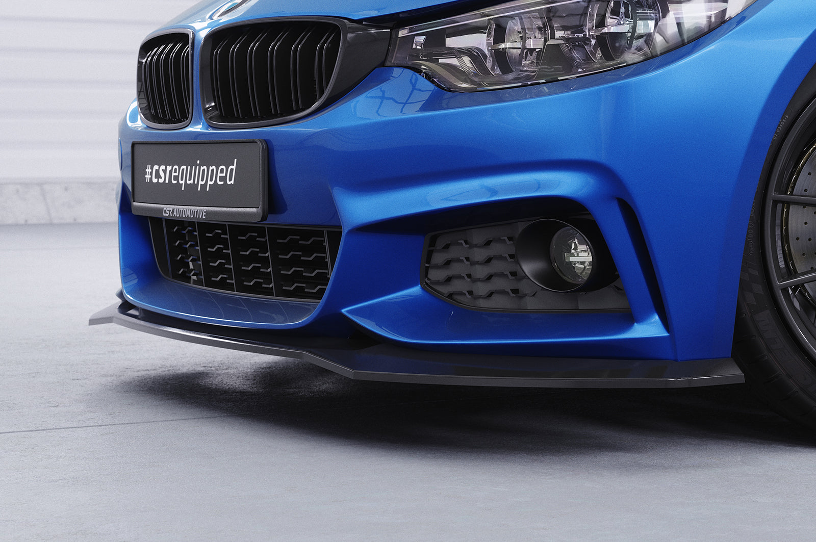 CSR Frontspoiler | Cup-Spoilerlippe mit ABE für BMW 4er (F32/F33/F36) M-Paket CSL736-G Glossy schwarz Hochglanz (keine Lackierung erforderlich)