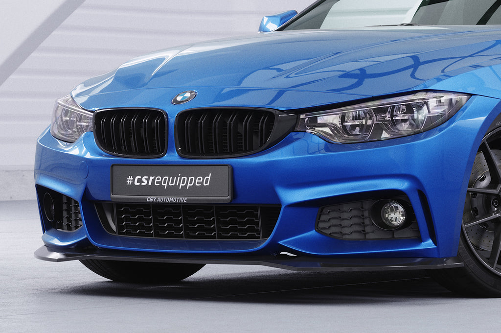 CSR Frontspoiler | Cup-Spoilerlippe mit ABE für BMW 4er (F32/F33/F36) M-Paket CSL736-C Carbon Look Hochglanz (keine Lackierung erforderlich)