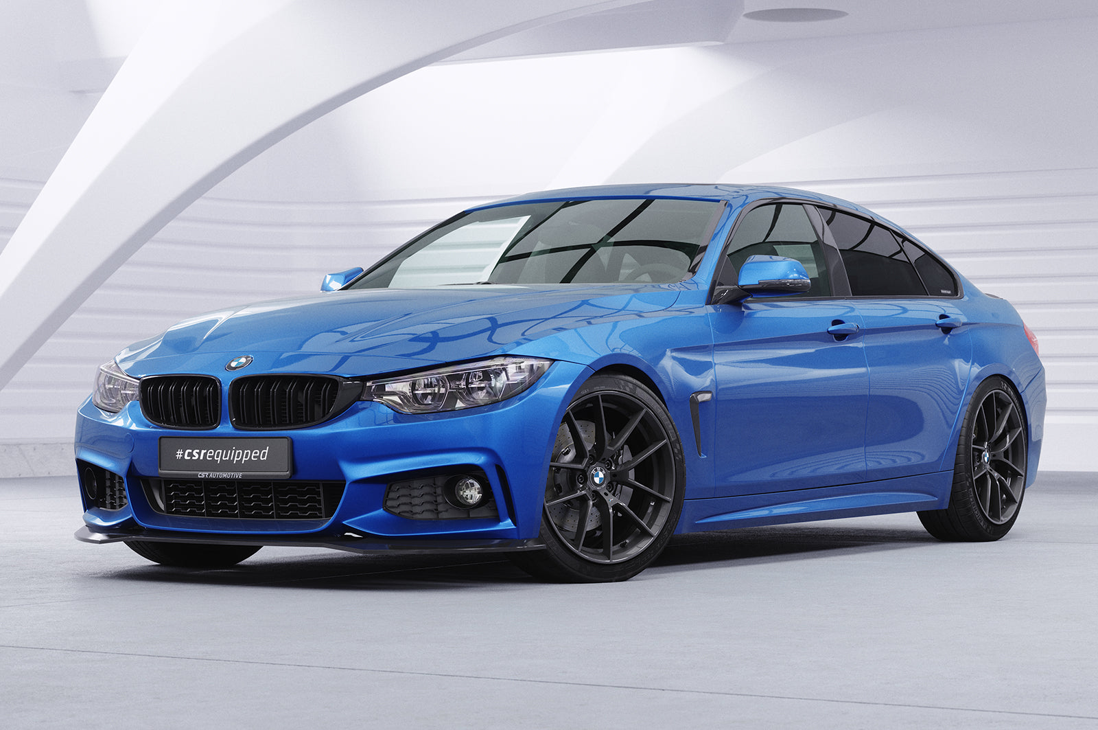CSR Frontspoiler | Cup-Spoilerlippe mit ABE für BMW 4er (F32/F33/F36) M-Paket CSL736-C Carbon Look Hochglanz (keine Lackierung erforderlich)