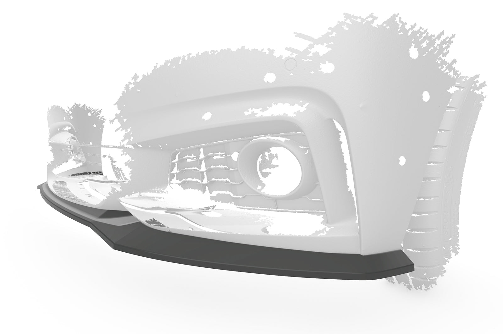 CSR Frontspoiler | Cup-Spoilerlippe mit ABE für BMW 4er (F32/F33/F36) M-Paket CSL736-L Unlackiert roh (Lackierung erforderlich)