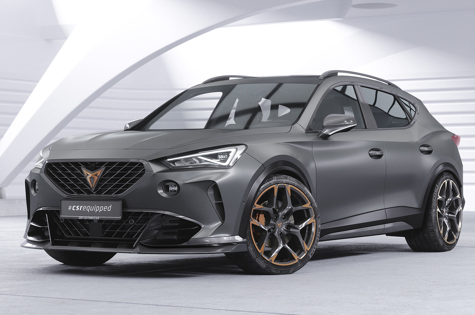 CSR Frontspoiler | Cup-Spoilerlippe mit ABE für Cupra Formentor VZ5 CSL738-G Glossy schwarz Hochglanz (keine Lackierung erforderlich)