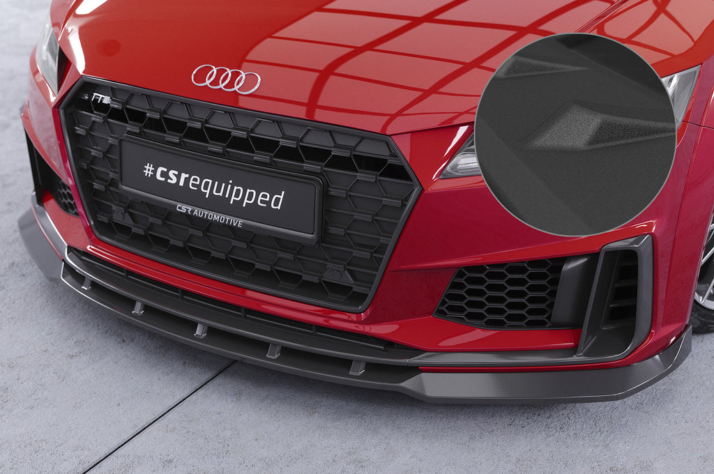 CSR Frontspoiler | Cup-Spoilerlippe mit ABE für Audi TT FV/8S S-Line / TTS FV/8S CSL739-S Strukturiert schwarz matt (keine Lackierung erforderlich)