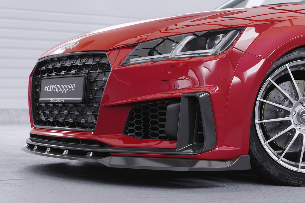 CSR Frontspoiler | Cup-Spoilerlippe mit ABE für Audi TT FV/8S S-Line / TTS FV/8S CSL739-S Strukturiert schwarz matt (keine Lackierung erforderlich)