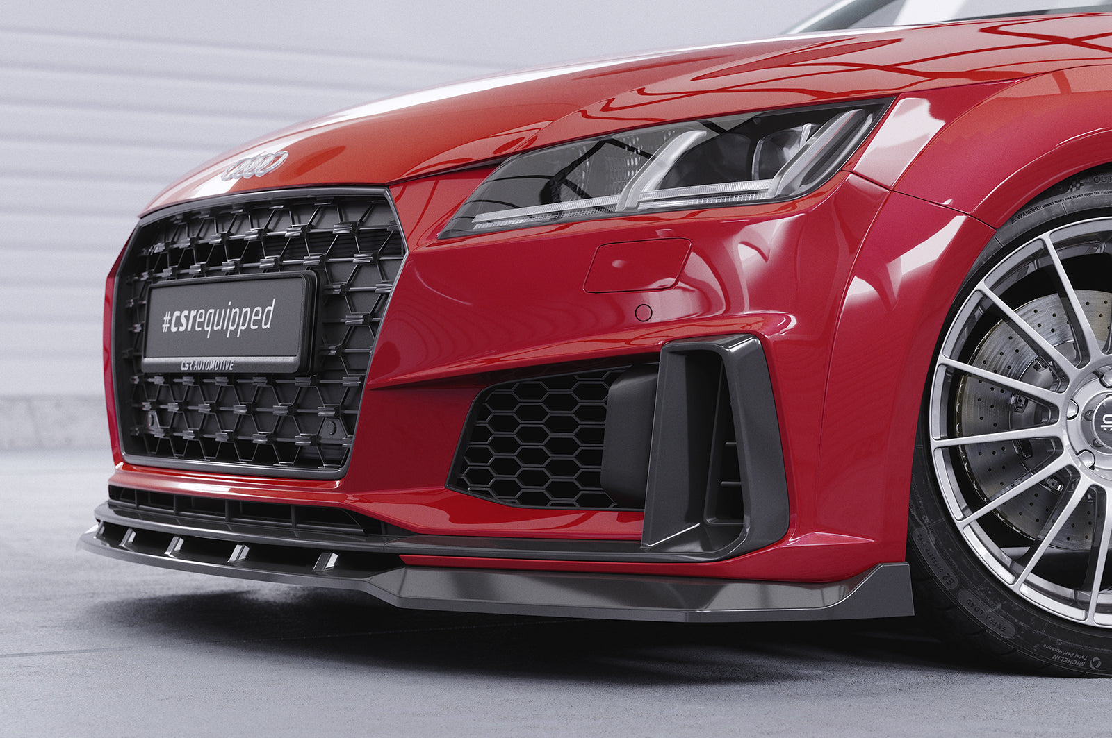 CSR Frontspoiler | Cup-Spoilerlippe mit ABE für Audi TT FV/8S S-Line / TTS FV/8S CSL739-S Strukturiert schwarz matt (keine Lackierung erforderlich)