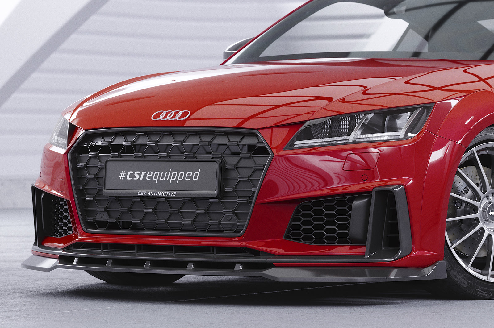 CSR Frontspoiler | Cup-Spoilerlippe mit ABE für Audi TT FV/8S S-Line / TTS FV/8S CSL739-S Strukturiert schwarz matt (keine Lackierung erforderlich)
