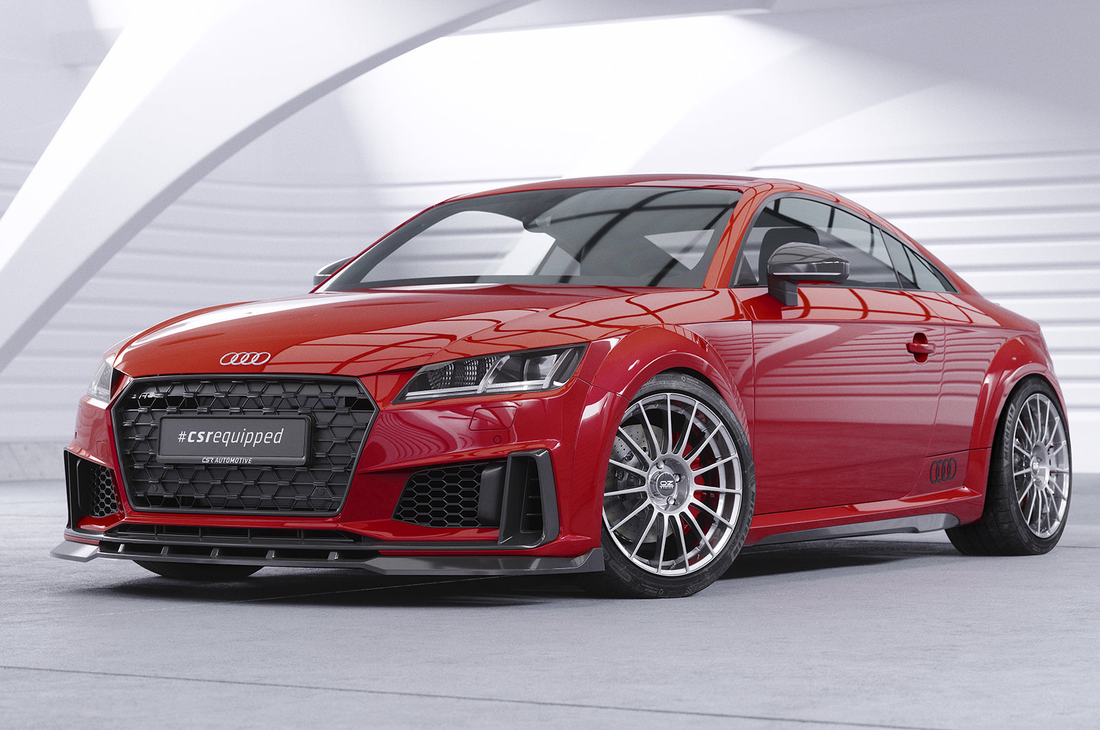 CSR Frontspoiler | Cup-Spoilerlippe mit ABE für Audi TT FV/8S S-Line / TTS FV/8S CSL739-S Strukturiert schwarz matt (keine Lackierung erforderlich)