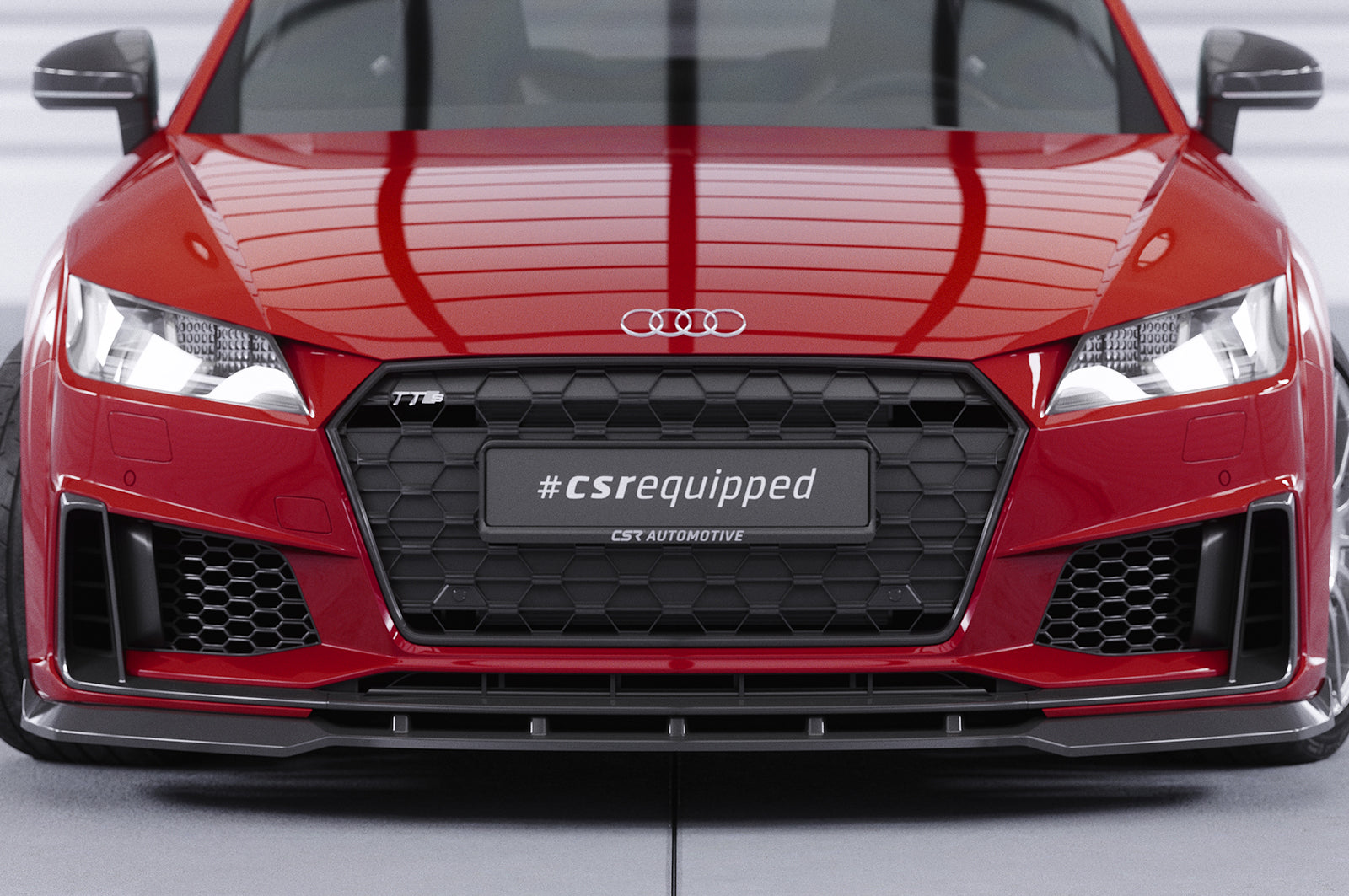 CSR Frontspoiler | Cup-Spoilerlippe mit ABE für Audi TT FV/8S S-Line / TTS FV/8S CSL739-S Strukturiert schwarz matt (keine Lackierung erforderlich)