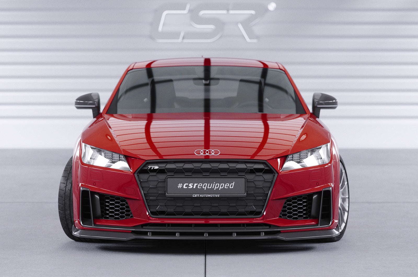 CSR Frontspoiler | Cup-Spoilerlippe mit ABE für Audi TT FV/8S S-Line / TTS FV/8S CSL739-S Strukturiert schwarz matt (keine Lackierung erforderlich)