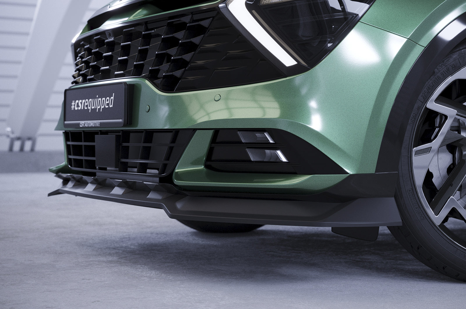 CSR Frontspoiler | Cup-Spoilerlippe mit ABE für Kia Sportage (NQ5) CSL740-C Carbon Look Hochglanz (keine Lackierung erforderlich)