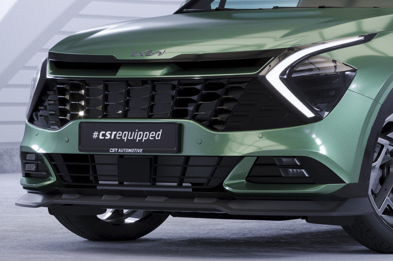 CSR Frontspoiler | Cup-Spoilerlippe mit ABE für Kia Sportage (NQ5) CSL740-C Carbon Look Hochglanz (keine Lackierung erforderlich)