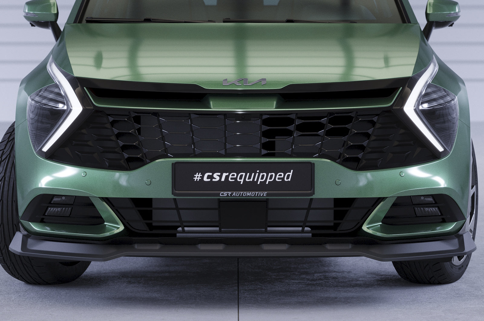CSR Frontspoiler | Cup-Spoilerlippe mit ABE für Kia Sportage (NQ5) CSL740-C Carbon Look Hochglanz (keine Lackierung erforderlich)