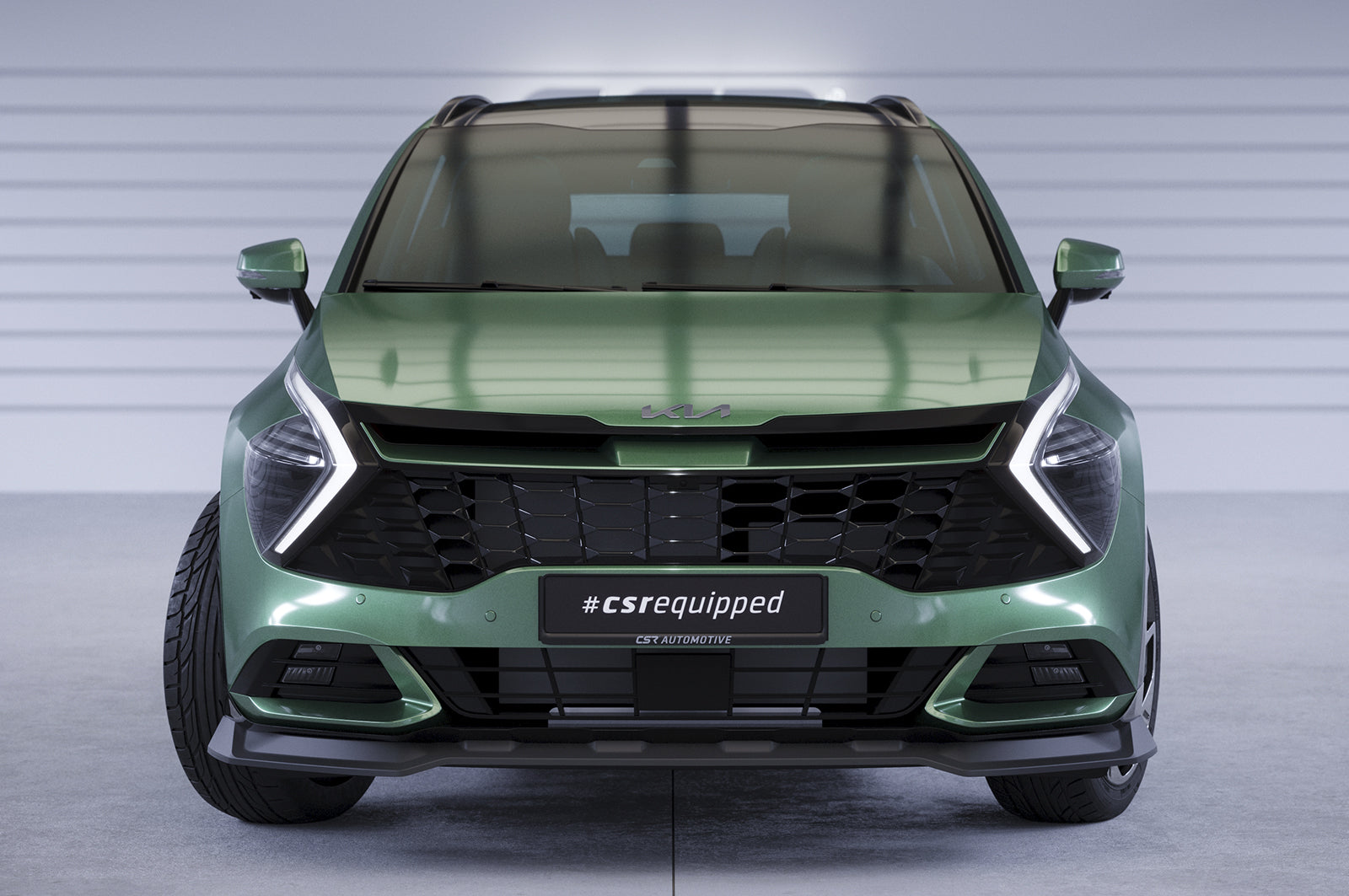 CSR Frontspoiler | Cup-Spoilerlippe mit ABE für Kia Sportage (NQ5) CSL740-C Carbon Look Hochglanz (keine Lackierung erforderlich)