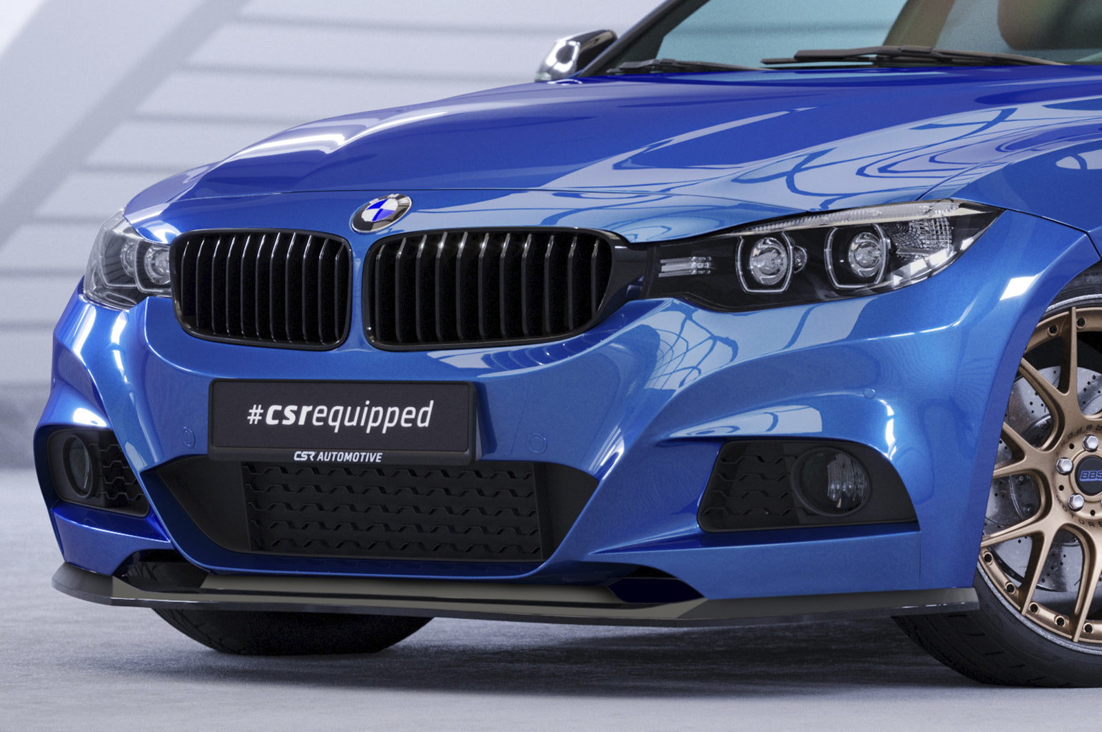 CSR Frontspoiler | Cup-Spoilerlippe mit ABE für BMW 3er F34 Gran Turismo CSL741-G Glossy schwarz Hochglanz (keine Lackierung erforderlich)