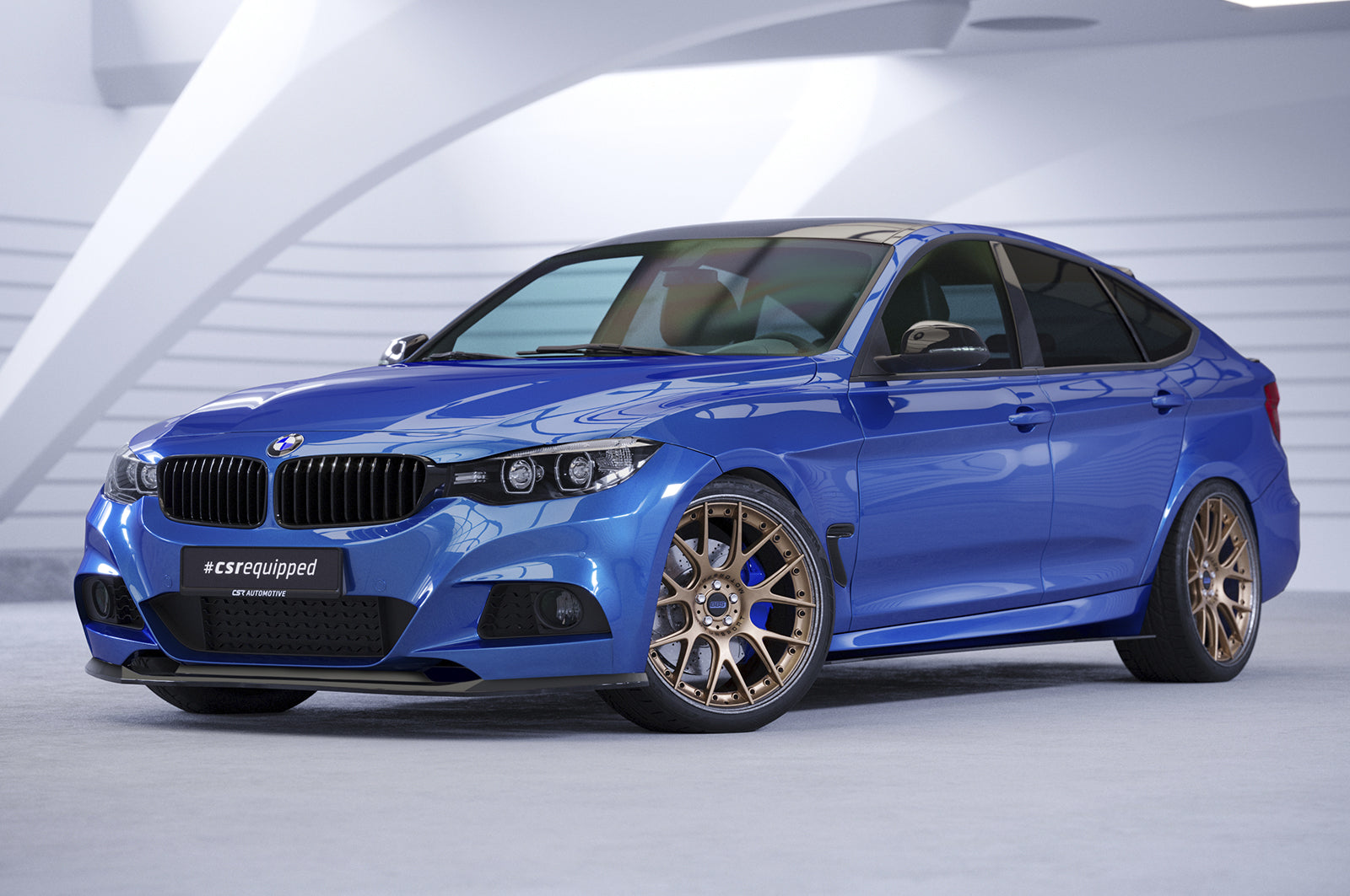 CSR Frontspoiler | Cup-Spoilerlippe mit ABE für BMW 3er F34 Gran Turismo CSL741-G Glossy schwarz Hochglanz (keine Lackierung erforderlich)
