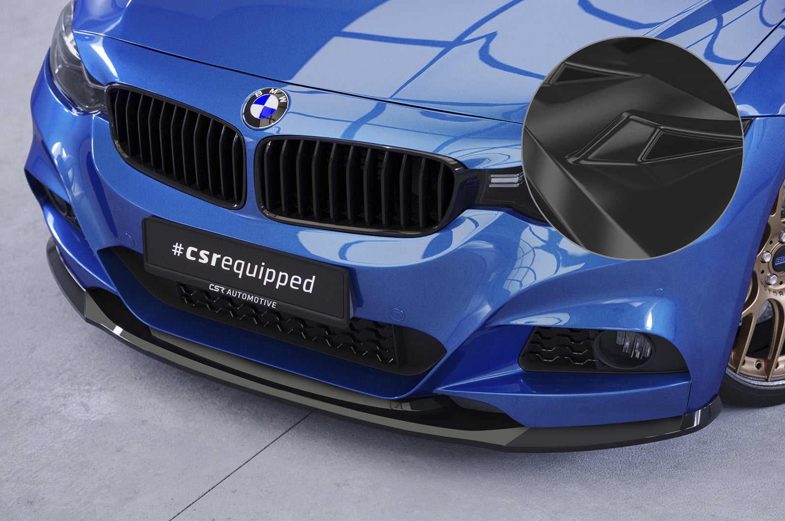CSR Frontspoiler | Cup-Spoilerlippe mit ABE für BMW 3er F34 Gran Turismo CSL741-G Glossy schwarz Hochglanz (keine Lackierung erforderlich)
