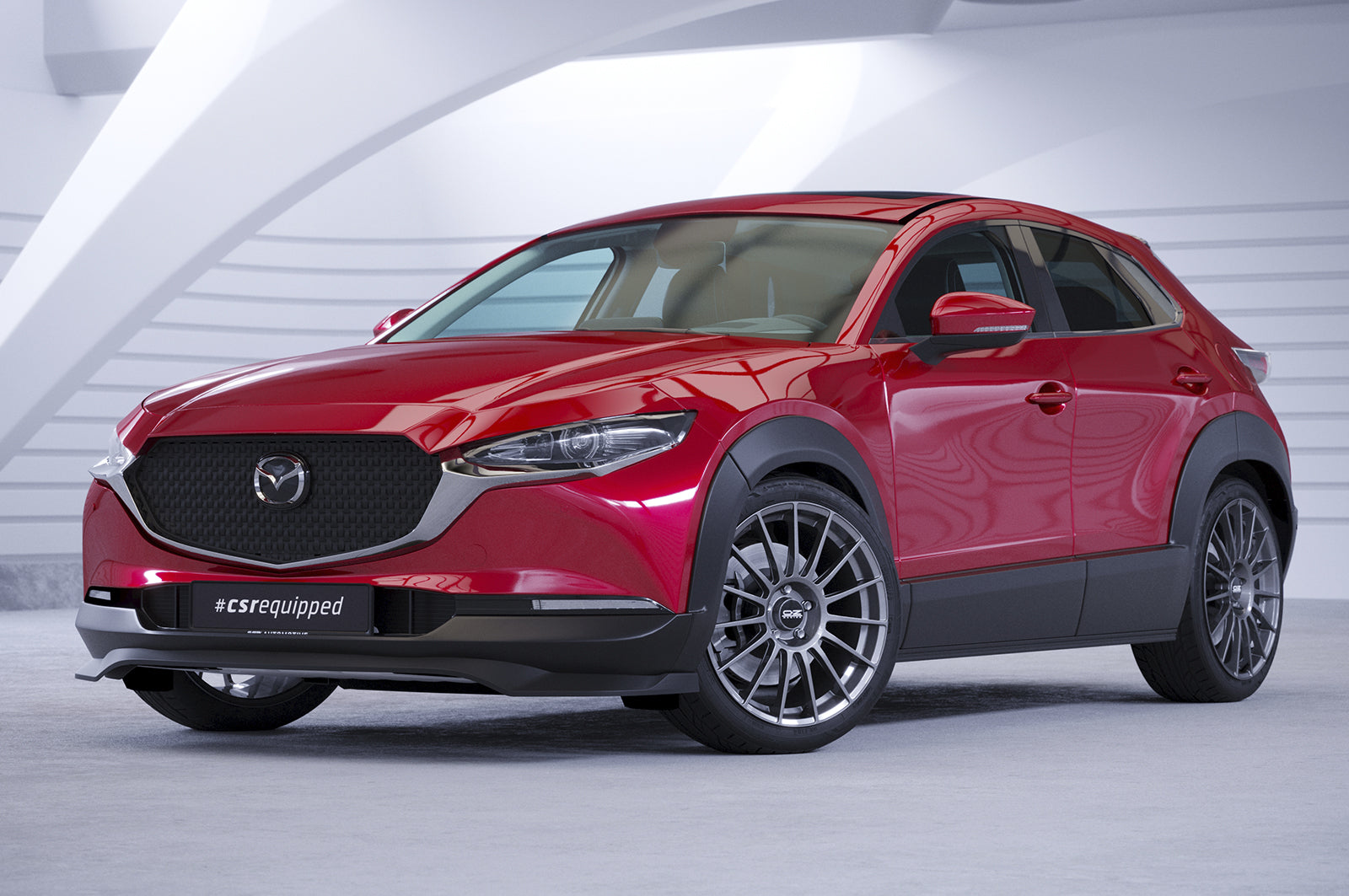 CSR Frontspoiler | Cup-Spoilerlippe mit ABE für Mazda CX-30 CSL742-G Glossy schwarz Hochglanz (keine Lackierung erforderlich)