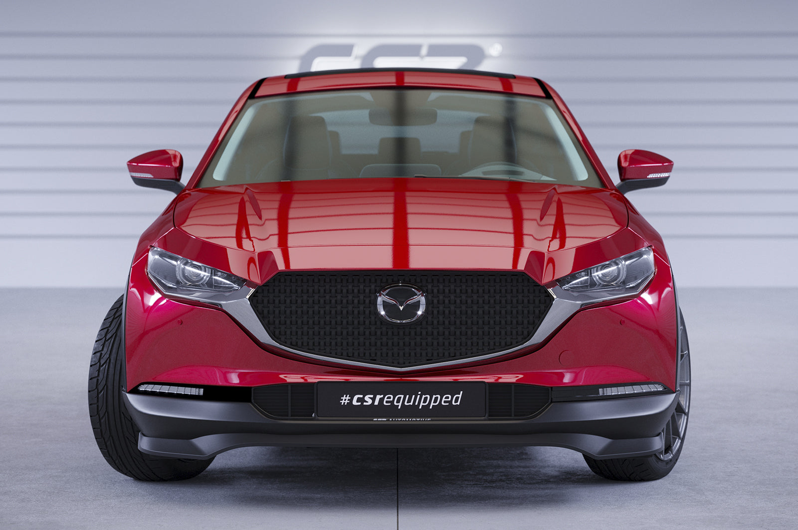 CSR Frontspoiler | Cup-Spoilerlippe mit ABE für Mazda CX-30 CSL742-G Glossy schwarz Hochglanz (keine Lackierung erforderlich)