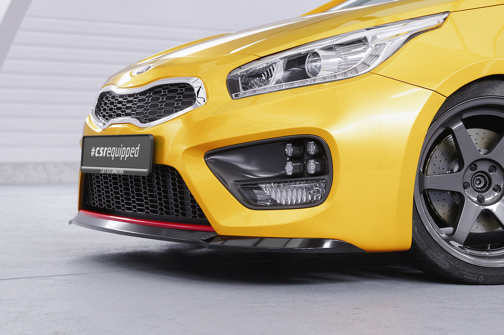 CSR Frontspoiler | Cup-Spoilerlippe mit ABE für Kia Ceed (JD) GT/ Pro Ceed (JD) GT CSL743-G Glossy schwarz Hochglanz (keine Lackierung erforderlich)