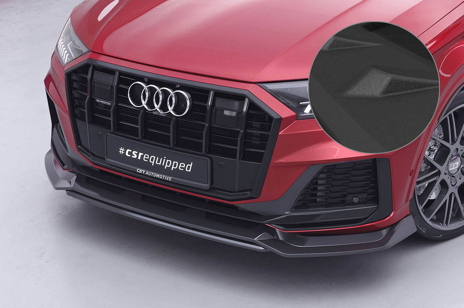 CSR Frontspoiler | Cup-Spoilerlippe mit ABE für Audi Q7 (4M) S-Line / SQ7 (4M) CSL744-S Strukturiert schwarz matt (keine Lackierung erforderlich)