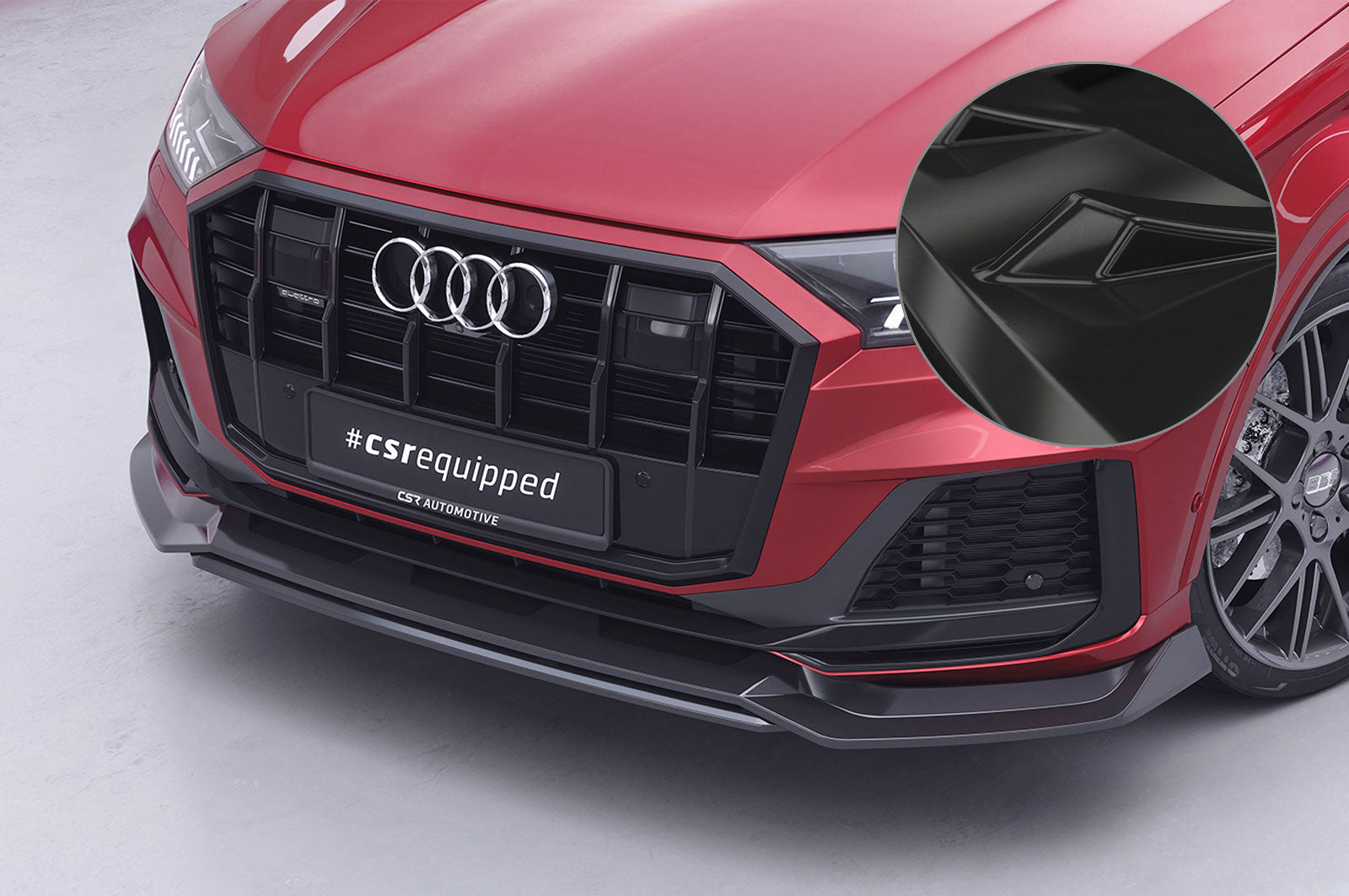 CSR Frontspoiler | Cup-Spoilerlippe mit ABE für Audi Q7 (4M) S-Line / SQ7 (4M) CSL744-G Glossy schwarz Hochglanz (keine Lackierung erforderlich)