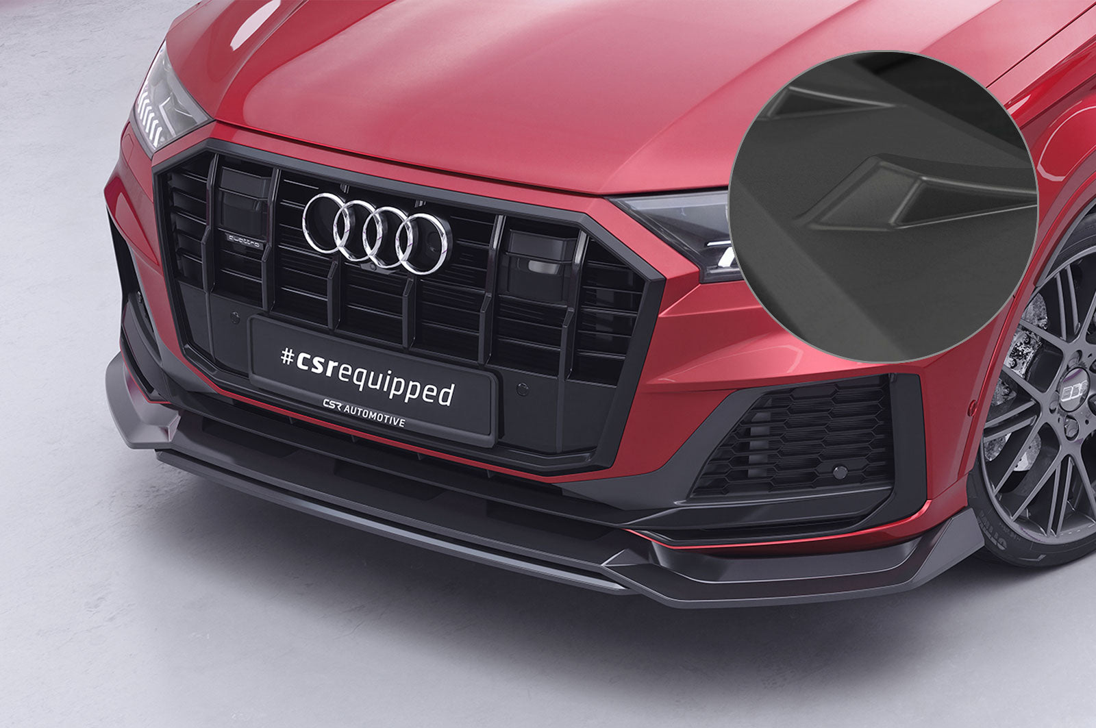 CSR Frontspoiler | Cup-Spoilerlippe mit ABE für Audi Q7 (4M) S-Line / SQ7 (4M) CSL744-L Unlackiert roh (Lackierung erforderlich)