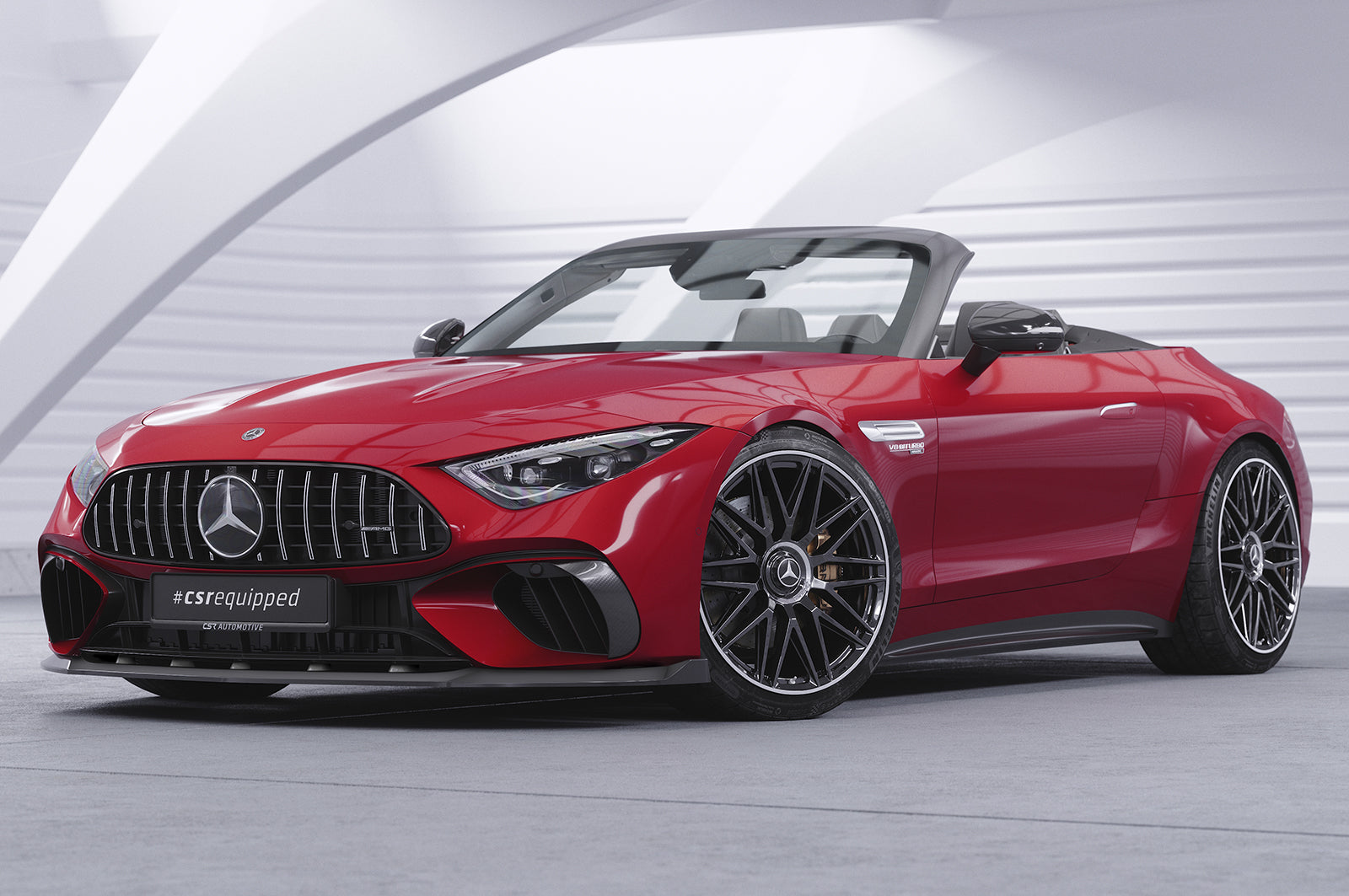 CSR Frontspoiler | Cup-Spoilerlippe mit ABE für Mercedes-Benz SL (R232) AMG CSL745-C Carbon Look Hochglanz (keine Lackierung erforderlich)