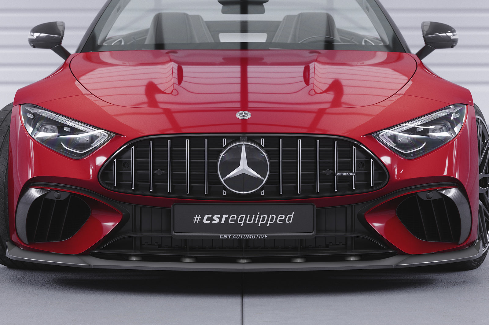 CSR Frontspoiler | Cup-Spoilerlippe mit ABE für Mercedes-Benz SL (R232) AMG CSL745-C Carbon Look Hochglanz (keine Lackierung erforderlich)