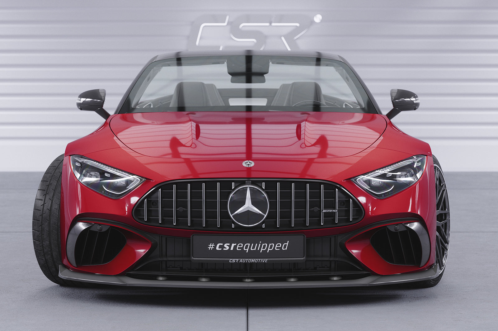 CSR Frontspoiler | Cup-Spoilerlippe mit ABE für Mercedes-Benz SL (R232) AMG CSL745-C Carbon Look Hochglanz (keine Lackierung erforderlich)