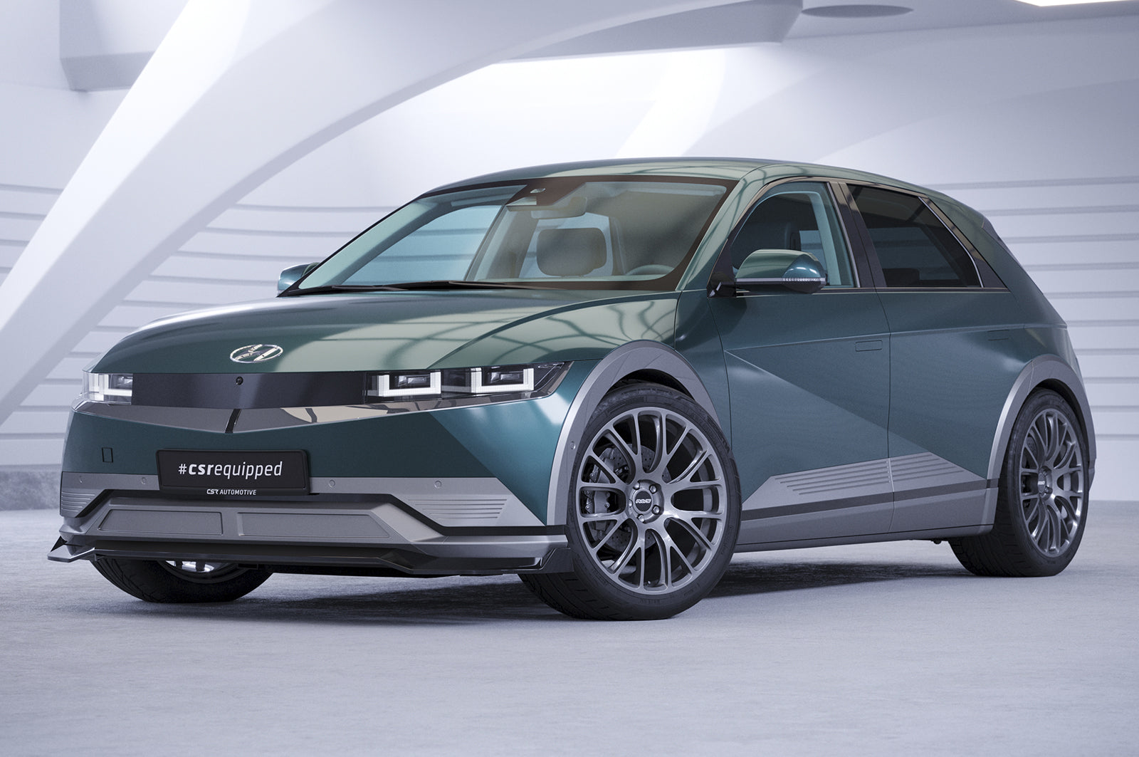 CSR Frontspoiler | Cup-Spoilerlippe mit ABE für Hyundai Ioniq 5 CSL750-S Strukturiert schwarz matt (keine Lackierung erforderlich)