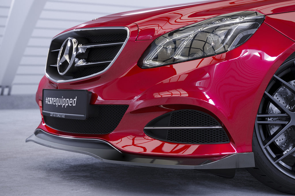CSR Frontspoiler | Cup-Spoilerlippe mit ABE für Mercedes-Benz E-Klasse (W212/S212) CSL751-C Carbon Look Hochglanz (keine Lackierung erforderlich)