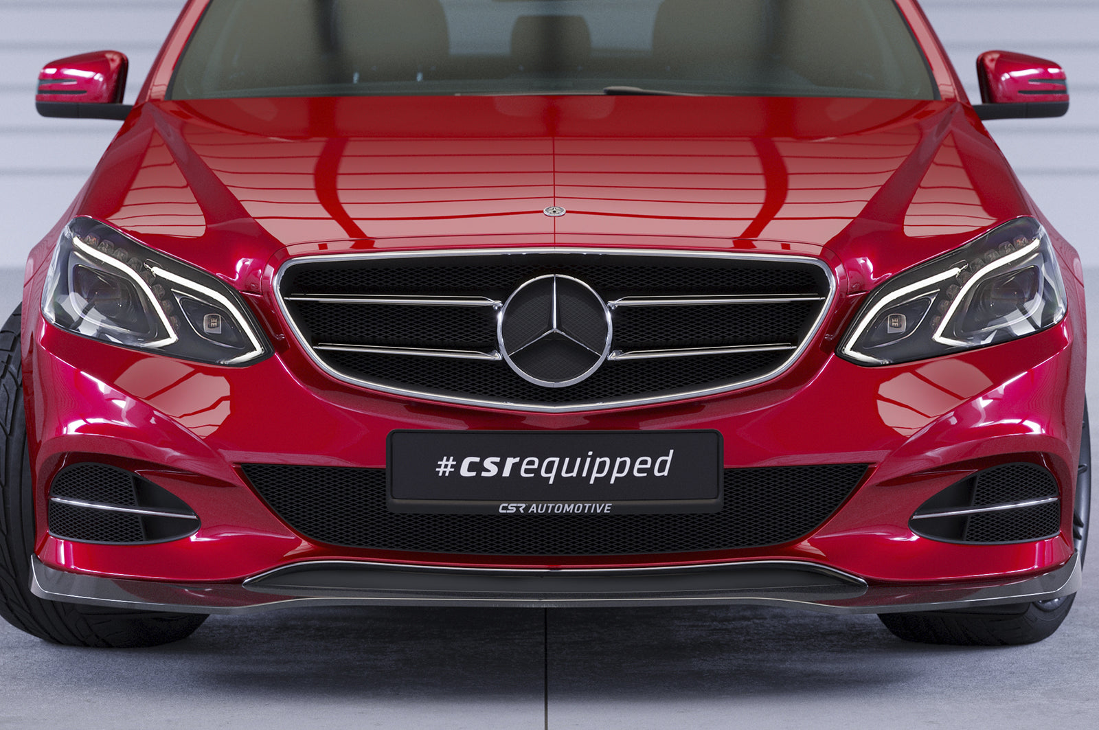 CSR Frontspoiler | Cup-Spoilerlippe mit ABE für Mercedes-Benz E-Klasse (W212/S212) CSL751-C Carbon Look Hochglanz (keine Lackierung erforderlich)