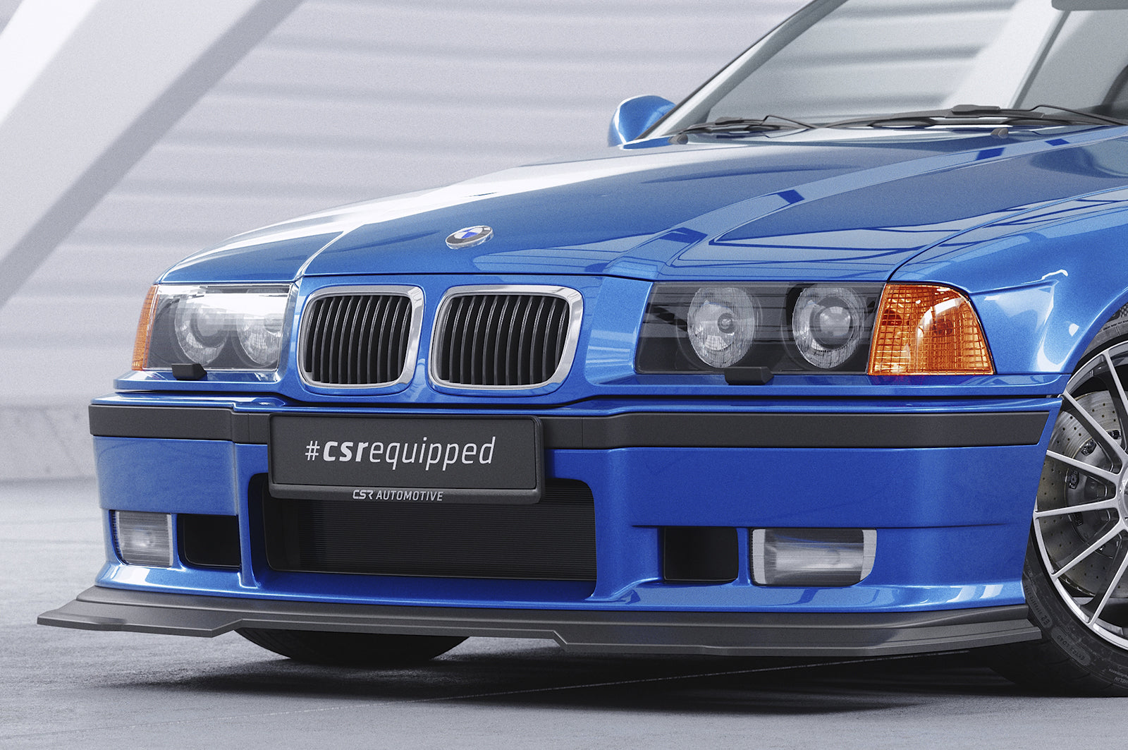 CSR Frontspoiler | Cup-Spoilerlippe mit ABE für BMW 3er E36 CSL755-S Strukturiert schwarz matt (keine Lackierung erforderlich)
