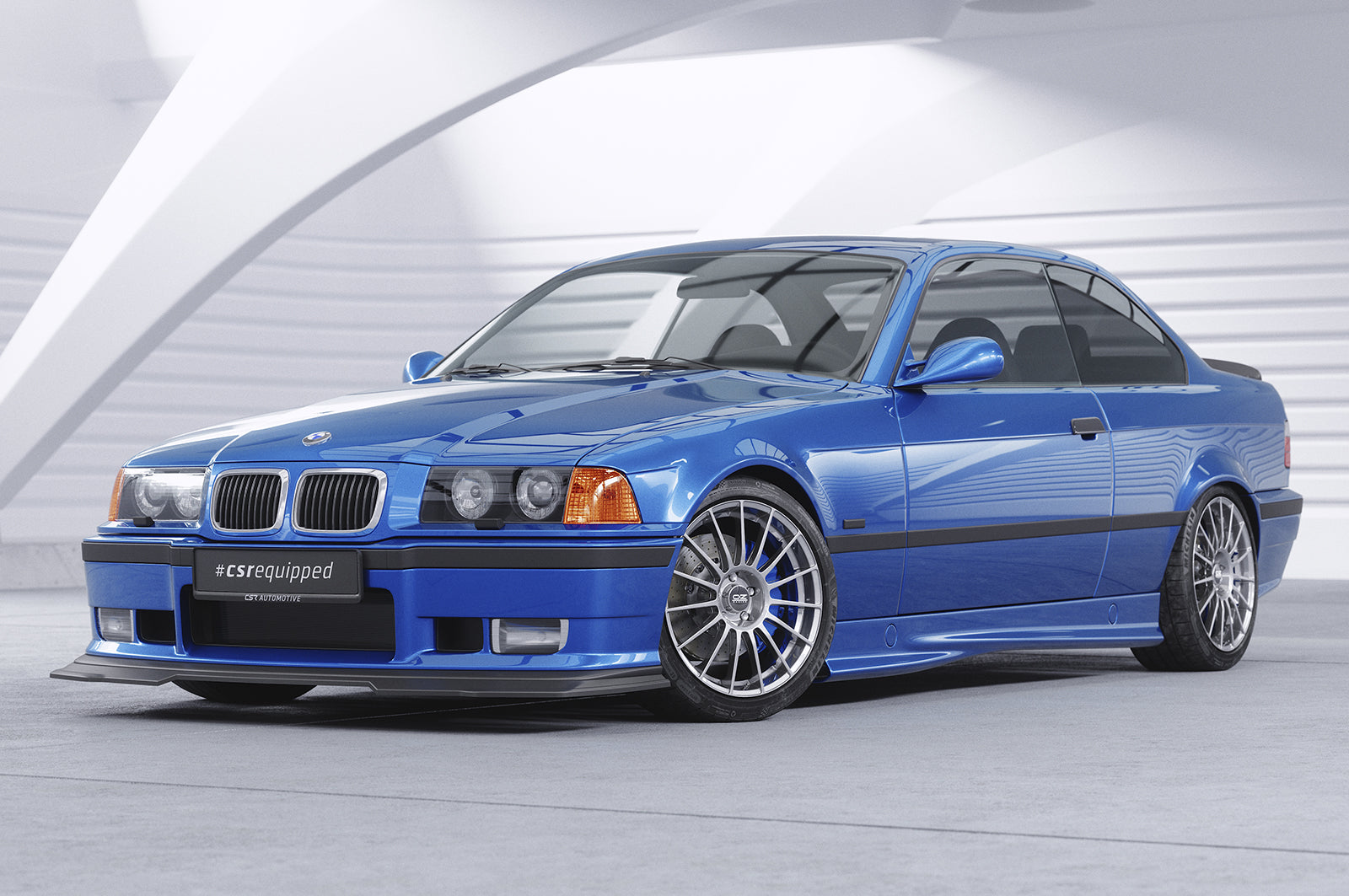 CSR Frontspoiler | Cup-Spoilerlippe mit ABE für BMW 3er E36 CSL755-S Strukturiert schwarz matt (keine Lackierung erforderlich)