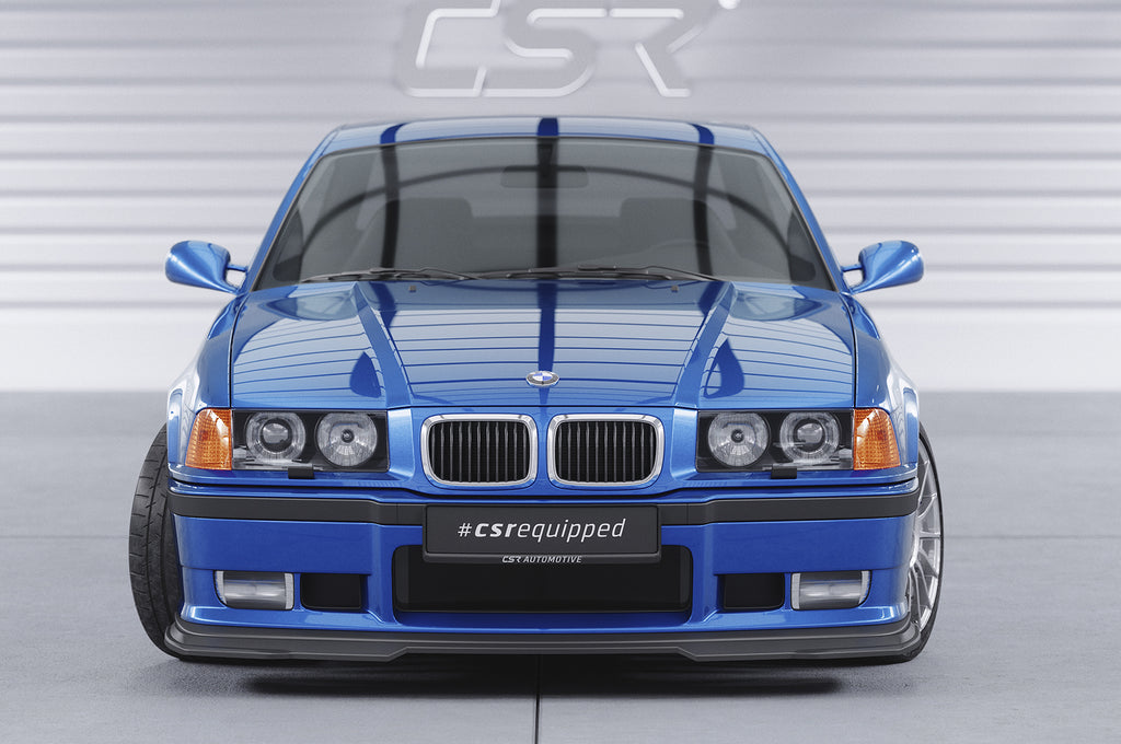 CSR Frontspoiler | Cup-Spoilerlippe mit ABE für BMW 3er E36 CSL755-S Strukturiert schwarz matt (keine Lackierung erforderlich)