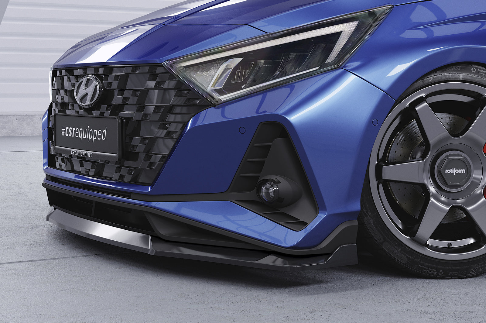 CSR Frontspoiler | Cup-Spoilerlippe mit ABE für Hyundai I20 (BC3) N / N-Line CSL756-G Glossy schwarz Hochglanz (keine Lackierung erforderlich)