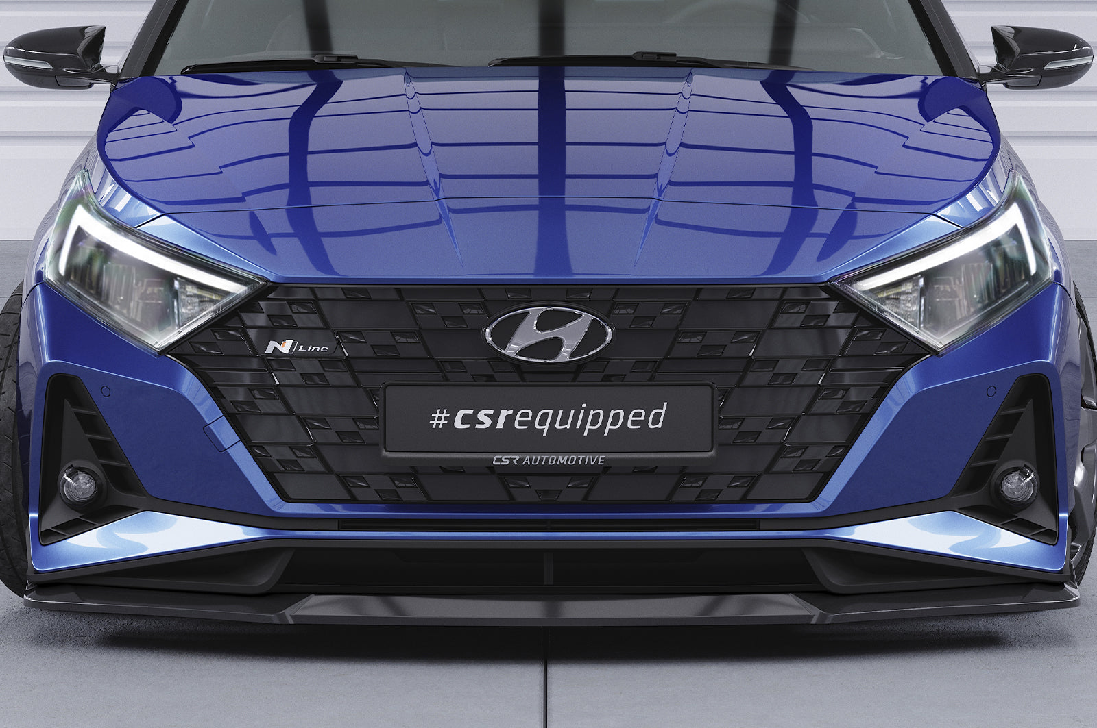 CSR Frontspoiler | Cup-Spoilerlippe mit ABE für Hyundai I20 (BC3) N / N-Line CSL756-G Glossy schwarz Hochglanz (keine Lackierung erforderlich)