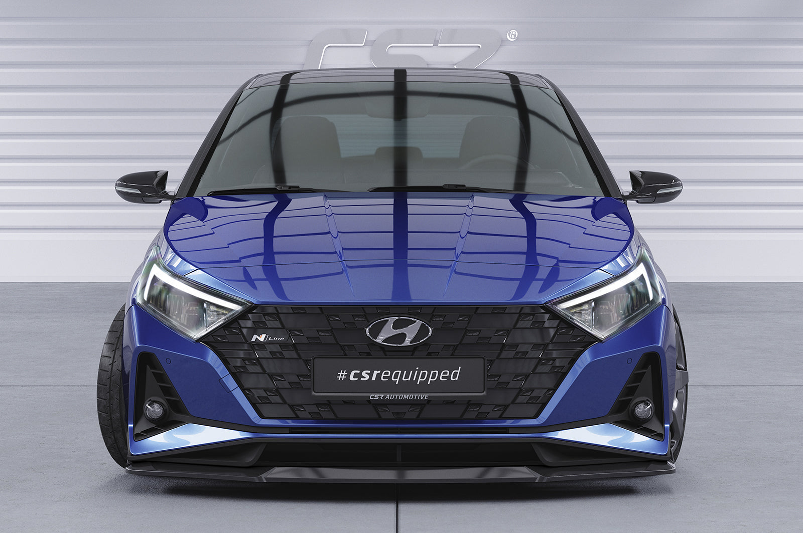 CSR Frontspoiler | Cup-Spoilerlippe mit ABE für Hyundai I20 (BC3) N / N-Line CSL756-G Glossy schwarz Hochglanz (keine Lackierung erforderlich)