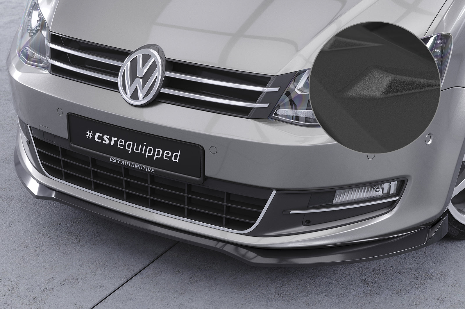 CSR Frontspoiler | Cup-Spoilerlippe mit ABE für VW Sharan 2 (7N) CSL757-S Strukturiert schwarz matt (keine Lackierung erforderlich)