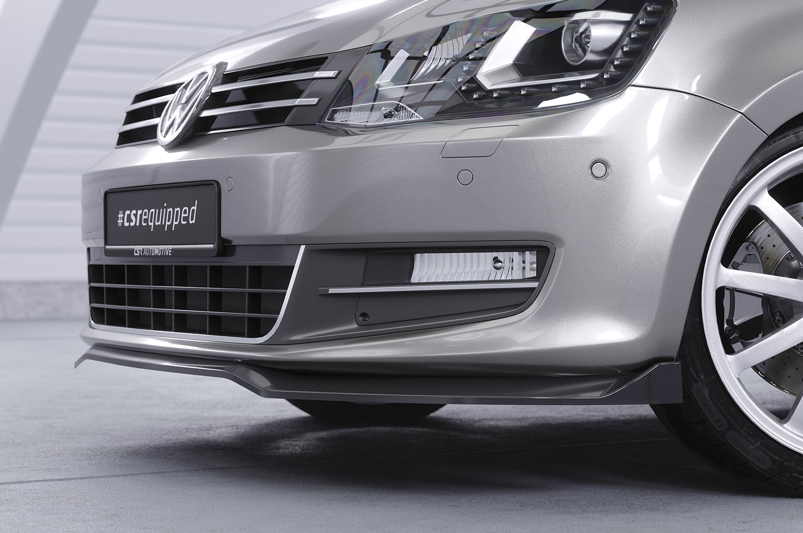CSR Frontspoiler | Cup-Spoilerlippe mit ABE für VW Sharan 2 (7N) CSL757-C Carbon Look Hochglanz (keine Lackierung erforderlich)