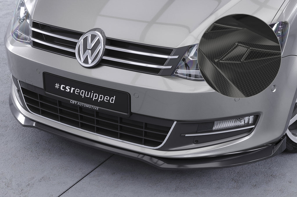 CSR Frontspoiler | Cup-Spoilerlippe mit ABE für VW Sharan 2 (7N) CSL757-C Carbon Look Hochglanz (keine Lackierung erforderlich)