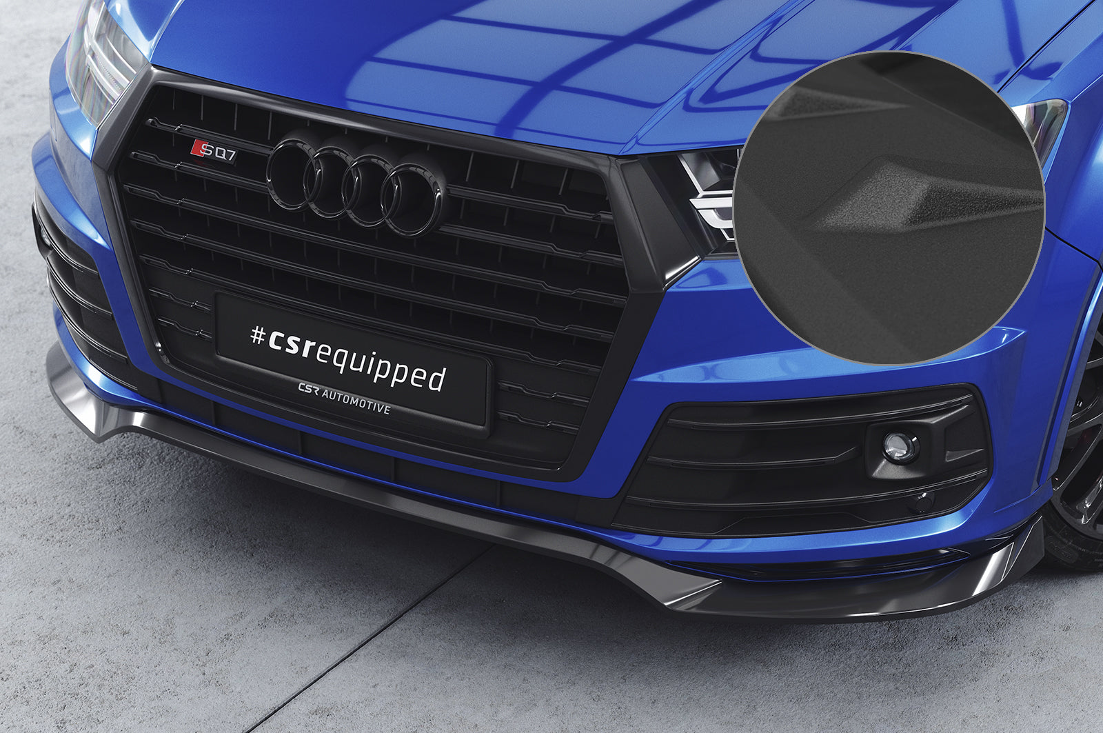 CSR Frontspoiler | Cup-Spoilerlippe mit ABE für Audi Q7 (4M) S-Line / SQ7 (4M) CSL758-S Strukturiert schwarz matt (keine Lackierung erforderlich)