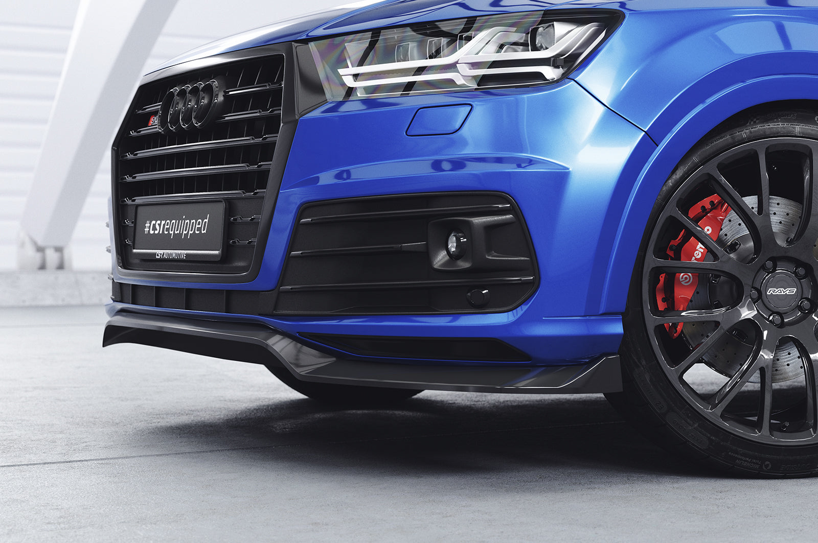 CSR Frontspoiler | Cup-Spoilerlippe mit ABE für Audi Q7 (4M) S-Line / SQ7 (4M) CSL758-G Glossy schwarz Hochglanz (keine Lackierung erforderlich)
