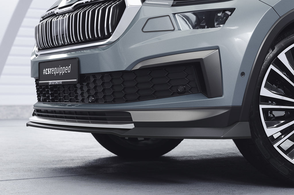CSR Frontspoiler | Cup-Spoilerlippe mit ABE für Skoda Kodiaq CSL759-C Carbon Look Hochglanz (keine Lackierung erforderlich)
