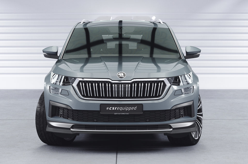 CSR Frontspoiler | Cup-Spoilerlippe mit ABE für Skoda Kodiaq CSL759-C Carbon Look Hochglanz (keine Lackierung erforderlich)