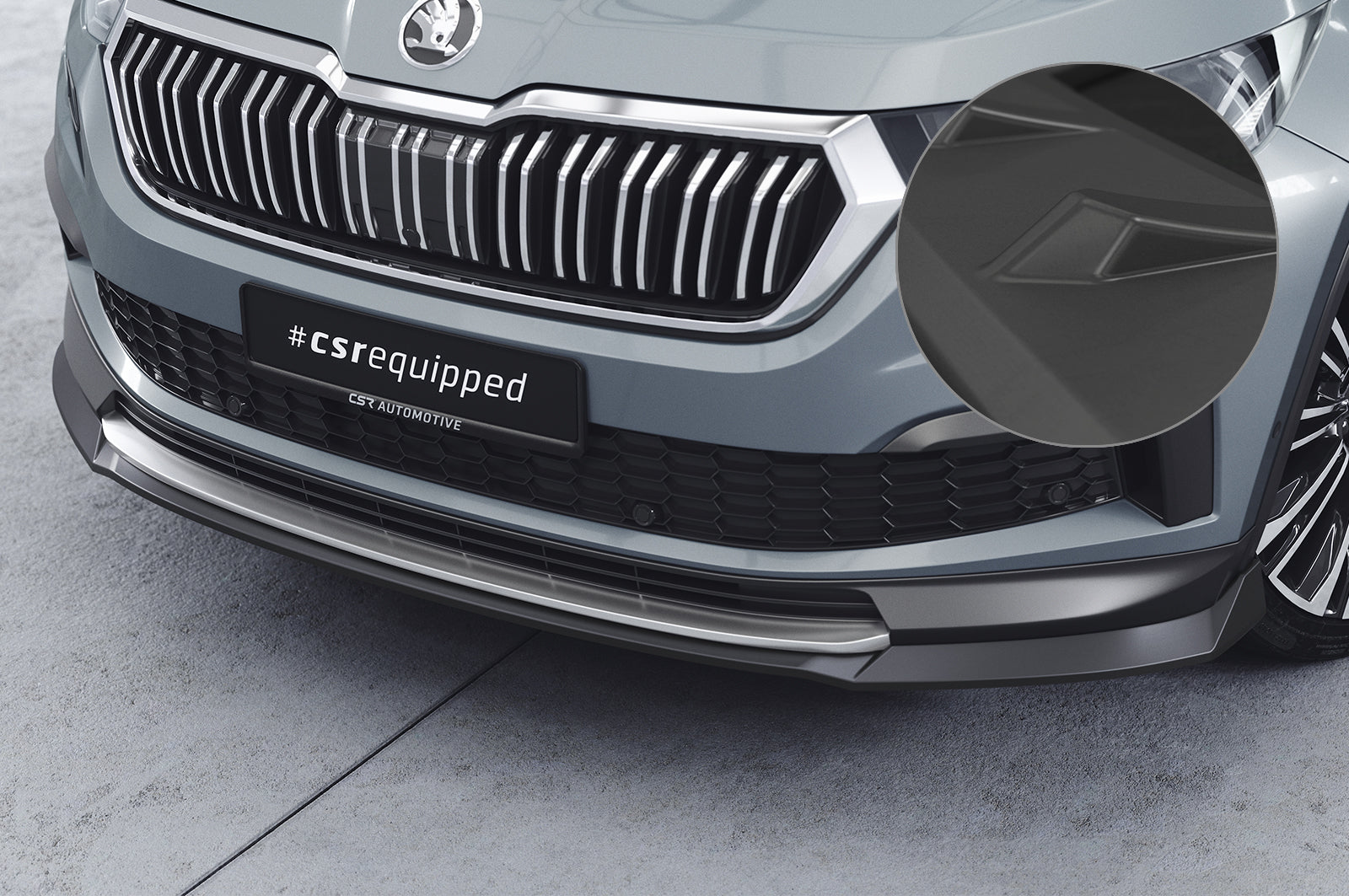 CSR Frontspoiler | Cup-Spoilerlippe mit ABE für Skoda Kodiaq CSL759-L Unlackiert roh (Lackierung erforderlich)