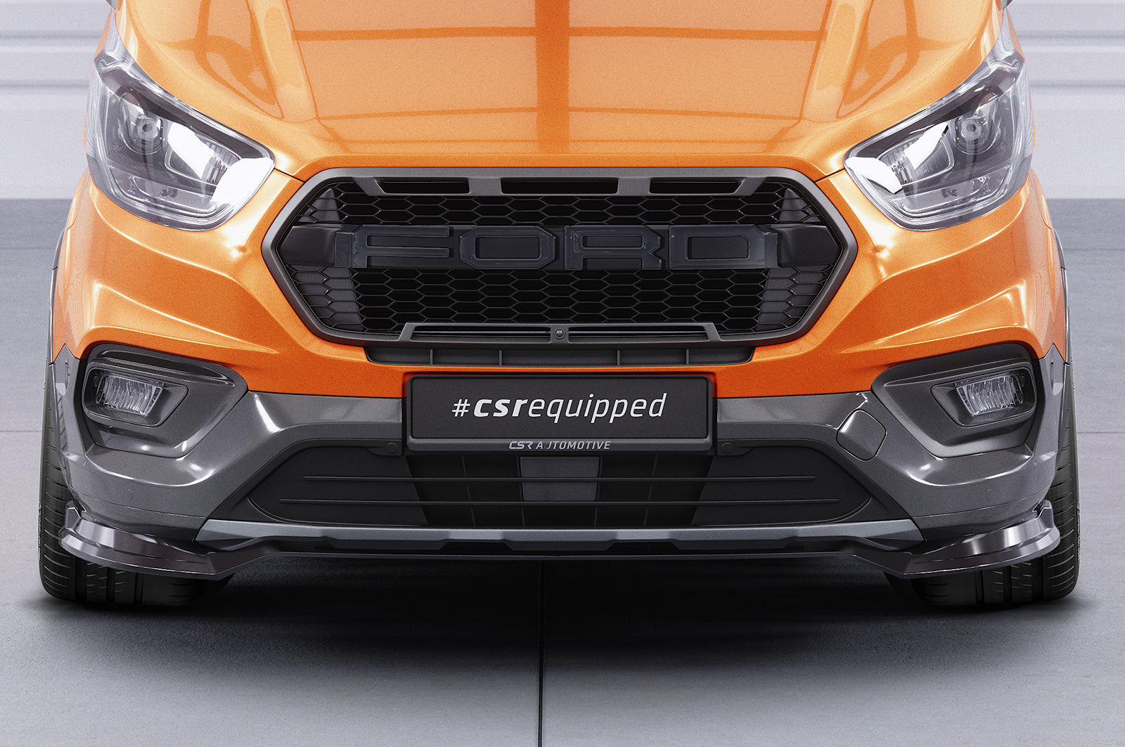 CSR Frontspoiler | Cup-Spoilerlippe mit ABE für Ford Tourneo Custom Active CSL762-C Carbon Look Hochglanz (keine Lackierung erforderlich)