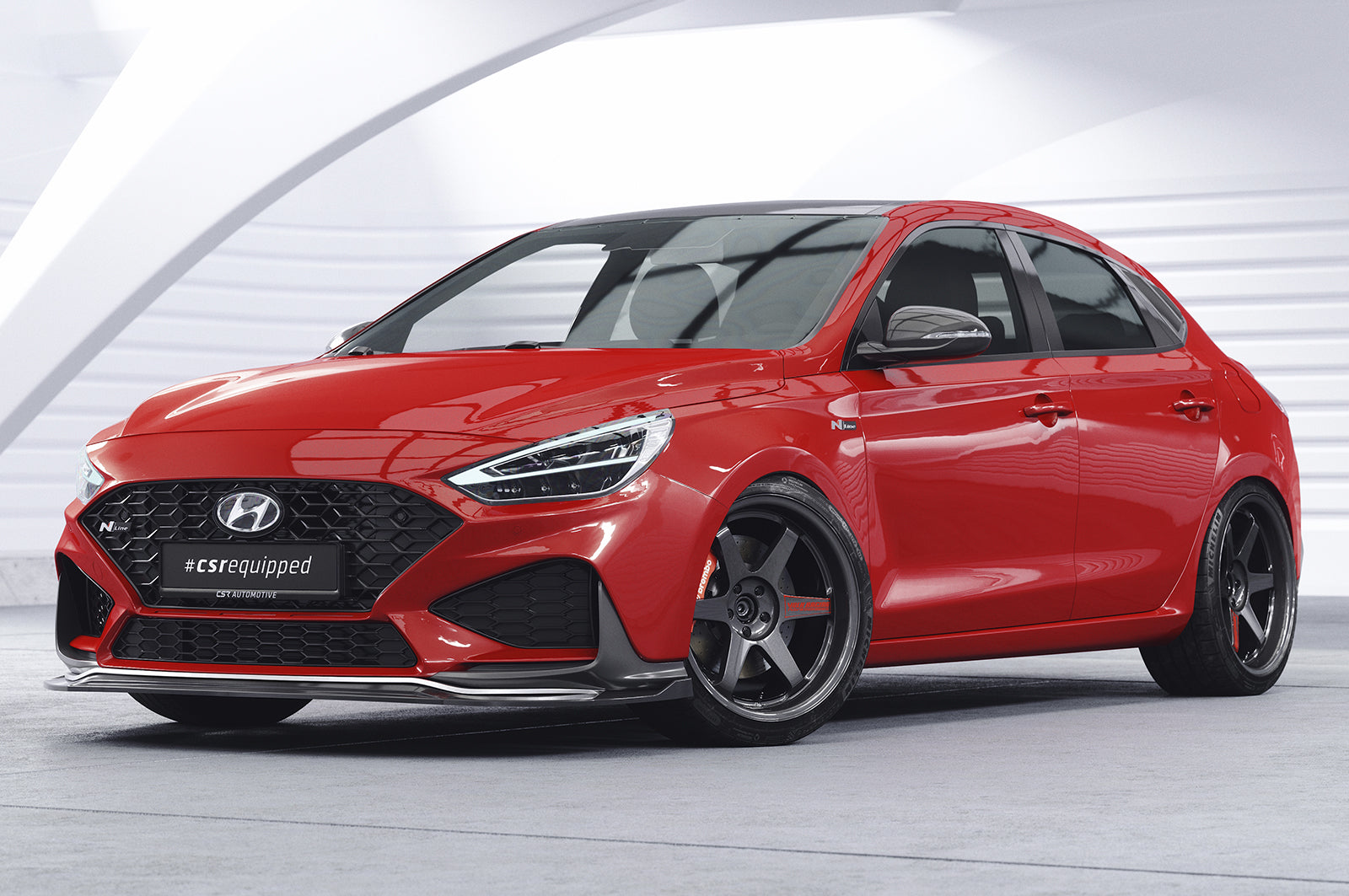 CSR Frontspoiler | Cup-Spoilerlippe mit ABE für Hyundai I30 (PD) N / N-Line CSL763-G Glossy schwarz Hochglanz (keine Lackierung erforderlich)
